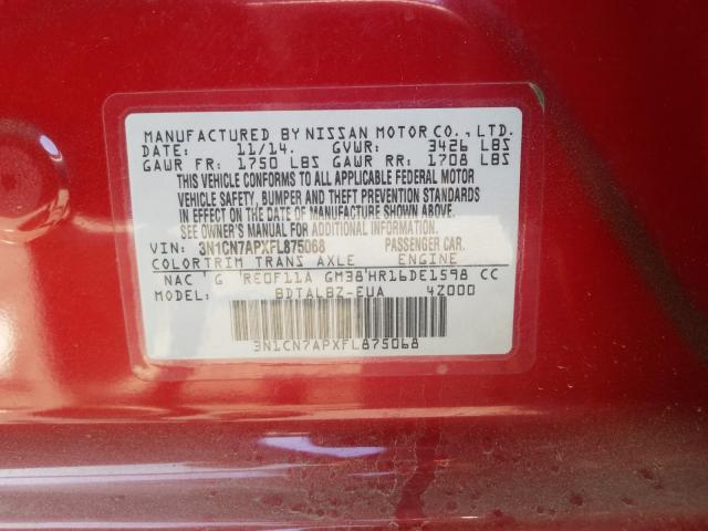 2015 NISSAN VERSA S - 3N1CN7APXFL875068
