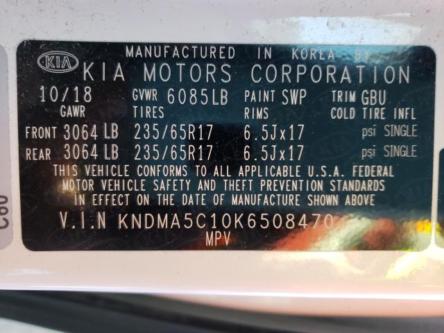 2019 KIA SEDONA L KNDMA5C10K6508470