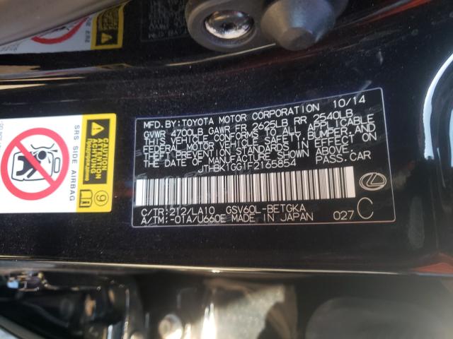 2015 LEXUS ES 350 JTHBK1GG1F2165854