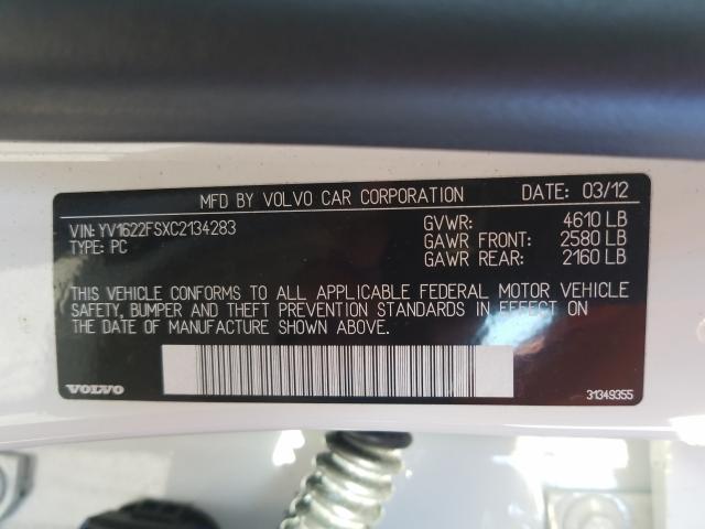 2012 VOLVO S60 T5 YV1622FSXC2134283