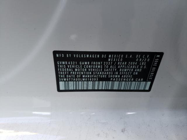2020 VOLKSWAGEN GTI S 3VW6T7AUXLM016393