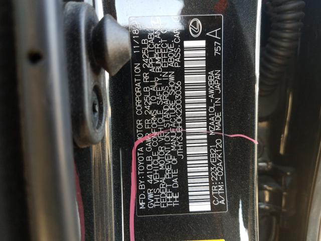 2019 LEXUS UX 200 JTHY3JBH0K2003036