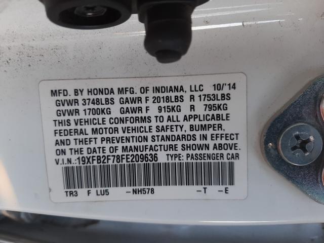 2015 HONDA CIVIC SE 19XFB2F78FE209636