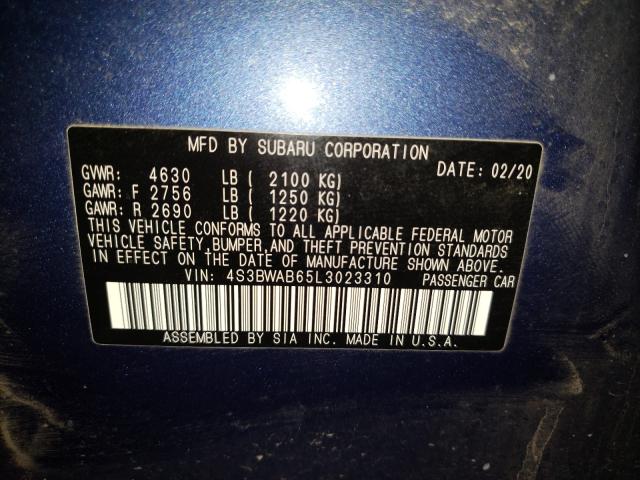 2020 SUBARU LEGACY 4S3BWAB65L3023310