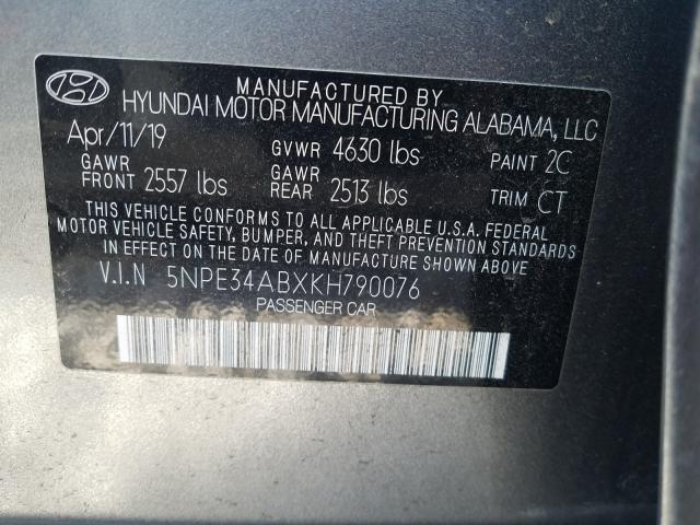 2019 HYUNDAI SONATA LIM 5NPE34ABXKH790076