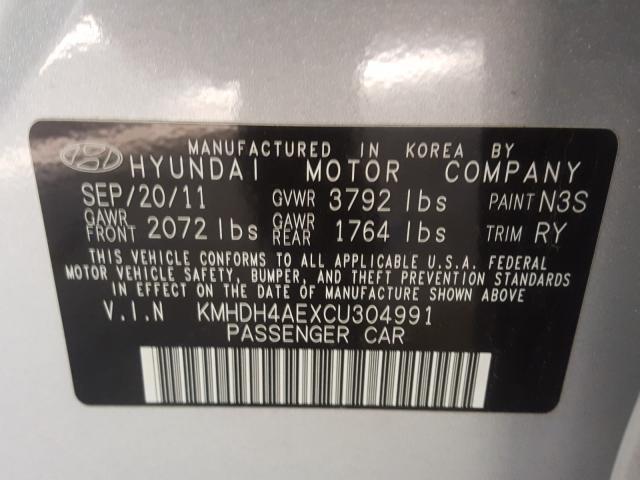 2012 HYUNDAI ELANTRA GL KMHDH4AEXCU304991