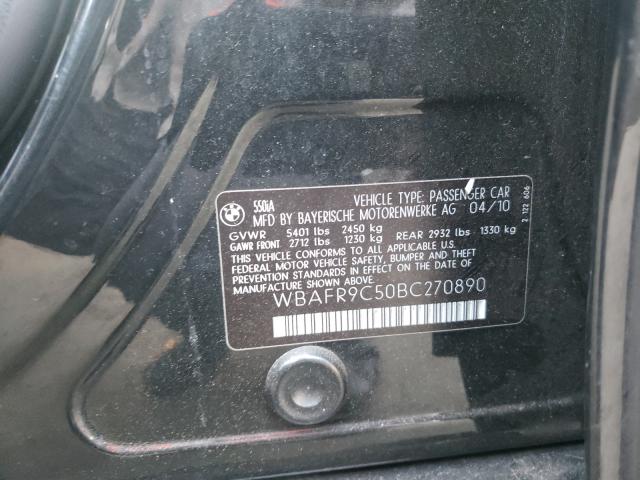 2011 BMW 550 I WBAFR9C50BC270890