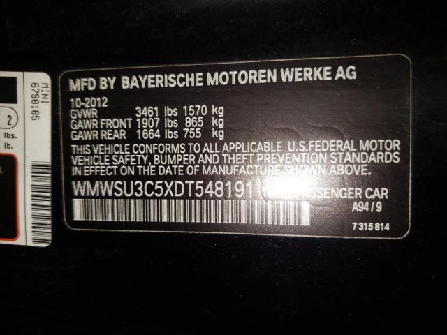 2013 MINI COOPER WMWSU3C5XDT548191