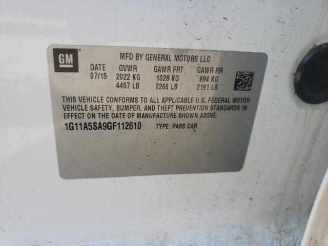 2016 CHEVROLET MALIBU LIM 1G11A5SA9GF112610