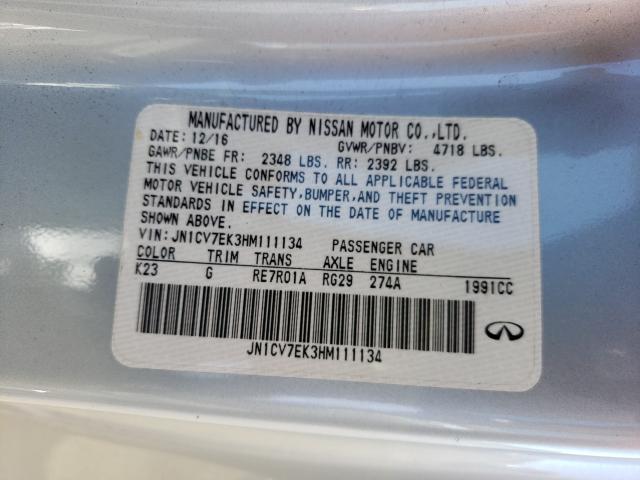 2017 INFINITI Q60 BASE JN1CV7EK3HM111134
