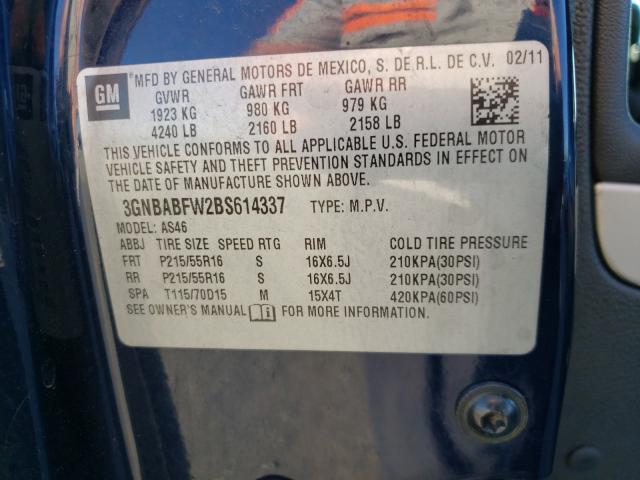 2011 CHEVROLET HHR LT 3GNBABFW2BS614337