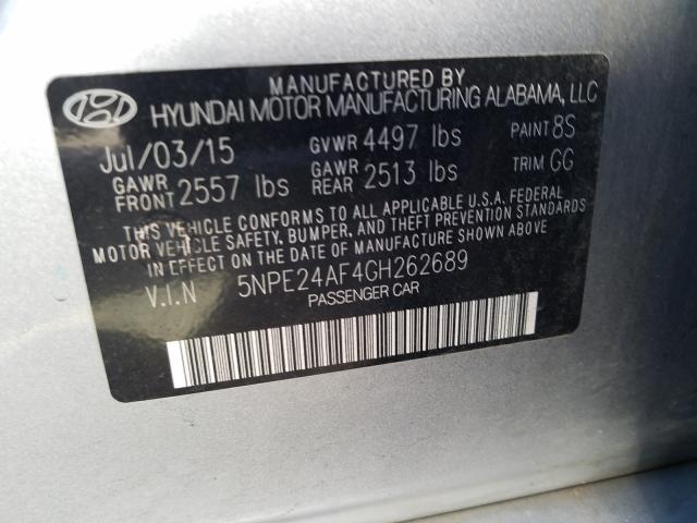 2016 HYUNDAI SONATA SE 5NPE24AF4GH262689