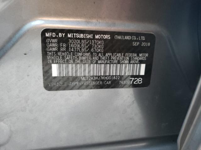 2019 MITSUBISHI MIRAGE ES ML32A3HJ7KH001822