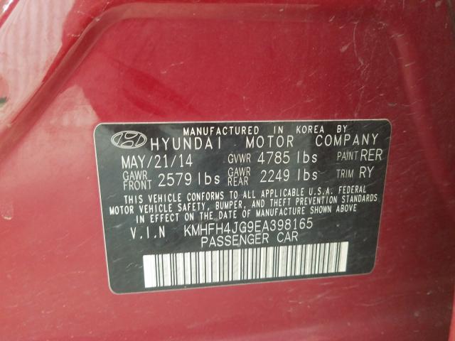 2014 HYUNDAI AZERA GLS KMHFH4JG9EA398165