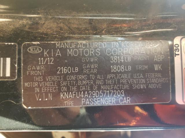 2013 KIA FORTE KNAFU4A29D5717203