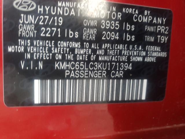 2019 HYUNDAI IONIQ BLUE KMHC65LC3KU171394