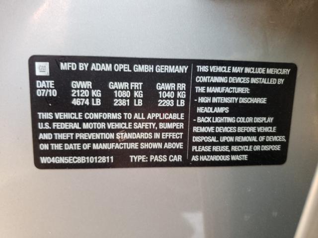 2011 BUICK REGAL CXL W04GN5EC8B1012811