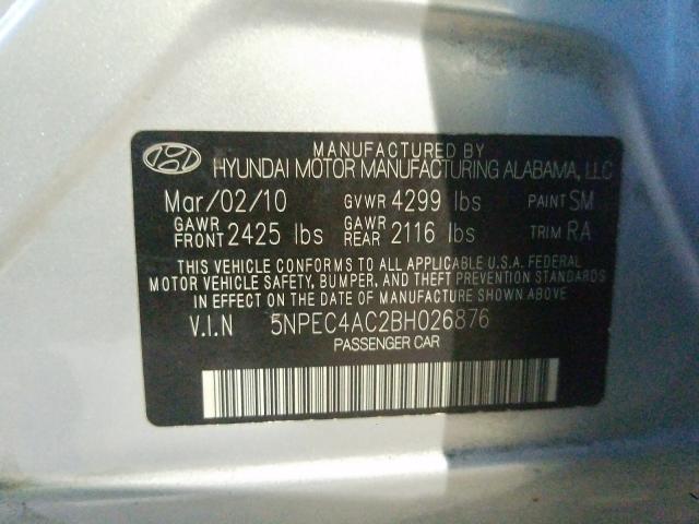 2011 HYUNDAI SONATA 5NPEC4AC2BH026876