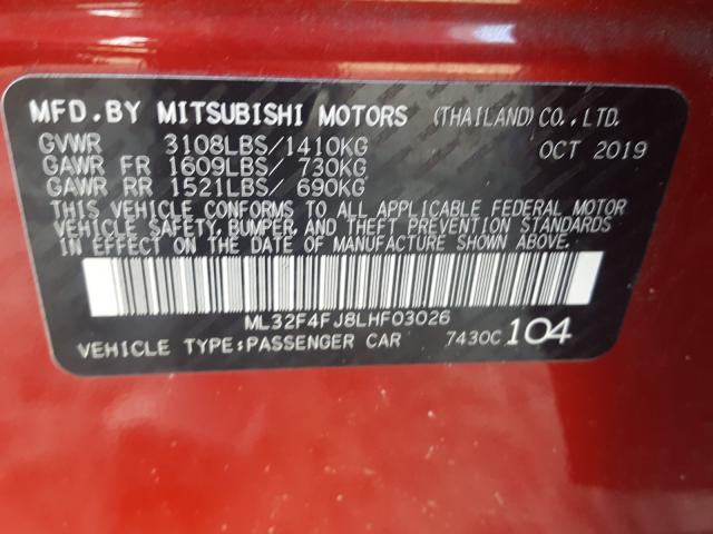 2020 MITSUBISHI MIRAGE G4 ML32F4FJ8LHF03026