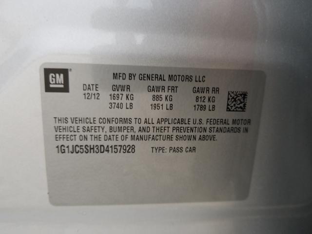 2013 CHEVROLET SONIC LT 1G1JC5SH3D4157928