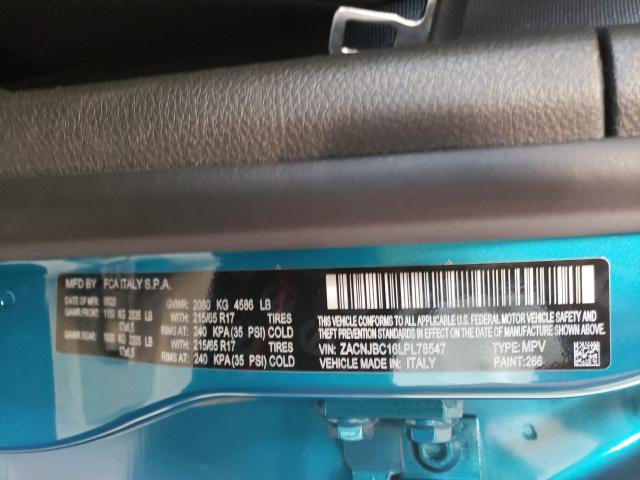 2020 JEEP RENEGADE T ZACNJBC16LPL78547