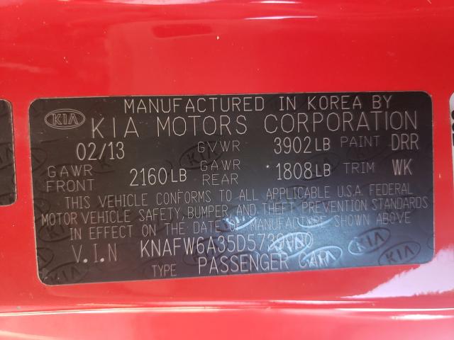 2013 KIA FORTE SX KNAFW6A35D5739990