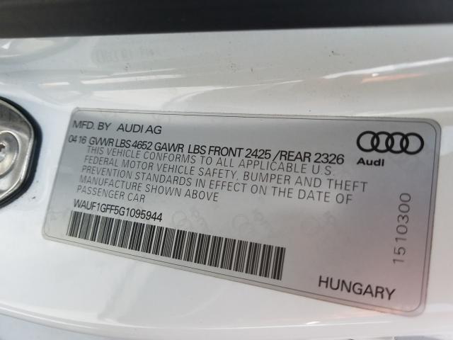 2016 AUDI S3 PRESTIG WAUF1GFF5G1095944