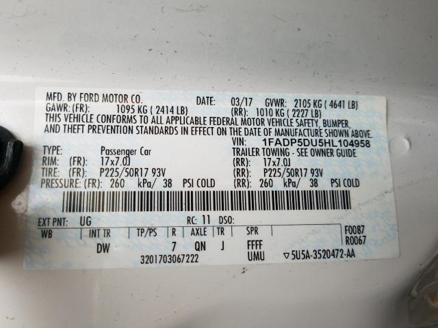 2017 FORD C-MAX TITA 1FADP5DU5HL104958
