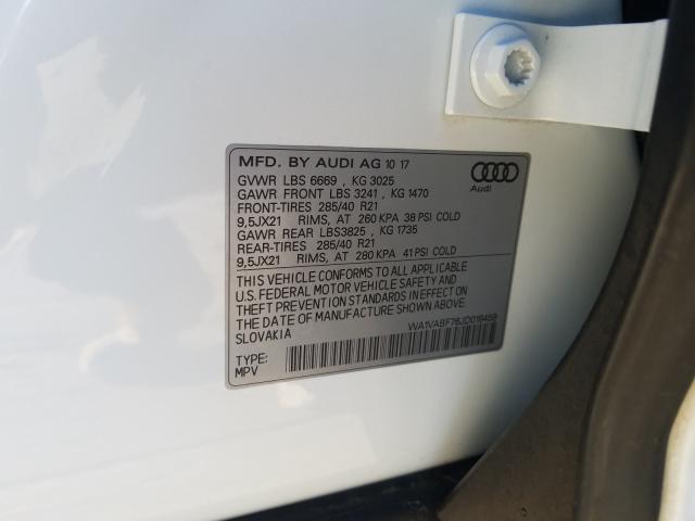 VIN WA1VABF76JD018459 2018 Audi Q7, Prestige no.10