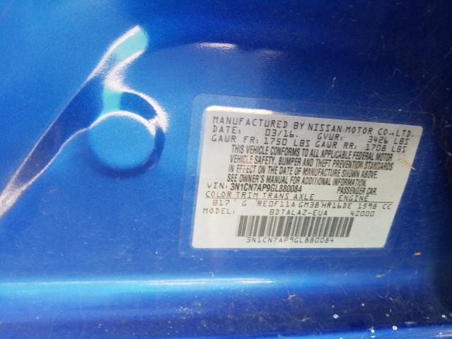 2016 NISSAN VERSA 3N1CN7AP9GL880084