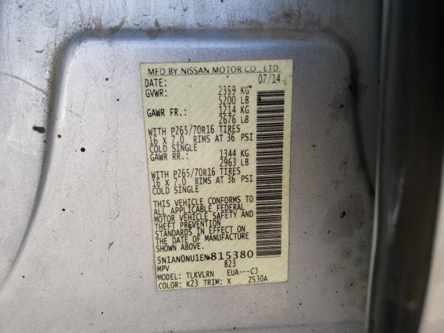 2014 NISSAN XTERRA X - 5N1AN0NU1EN815380
