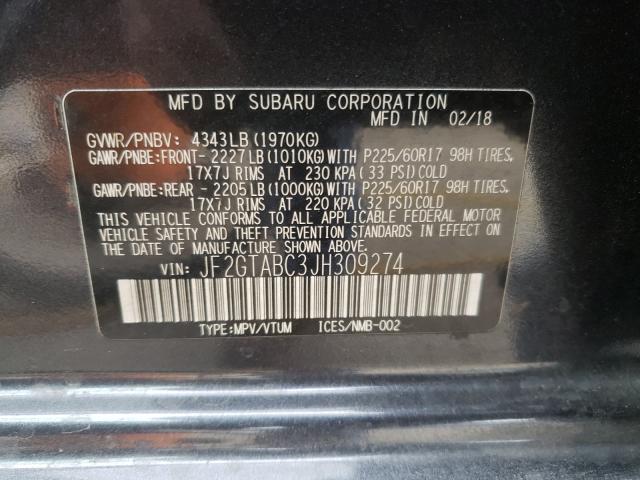 2018 SUBARU CROSSTREK JF2GTABC3JH309274