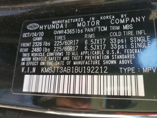 2011 HYUNDAI TUCSON GL KM8JT3AB1BU192212