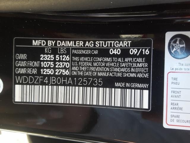 2017 MERCEDES-BENZ E 300 WDDZF4JB0HA125735