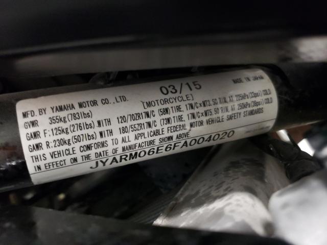 2015 YAMAHA FZ07 JYARM06E6FA004020