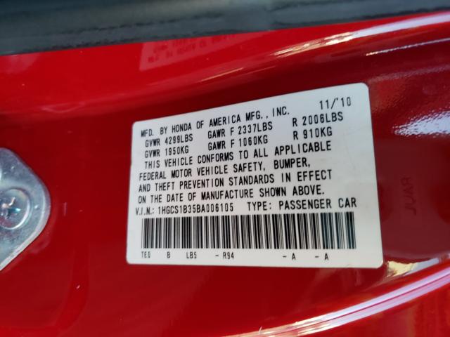 2011 HONDA ACCORD LX- 1HGCS1B35BA006105