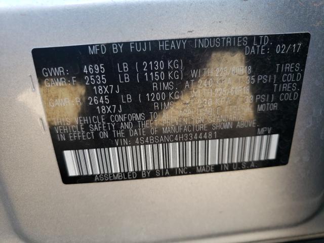 2017 SUBARU OUTBACK 2. 4S4BSANC4H3344481