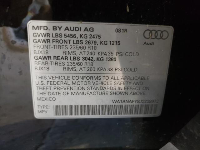 2018 AUDI Q5 PREMIUM WA1ANAFY8J2229972