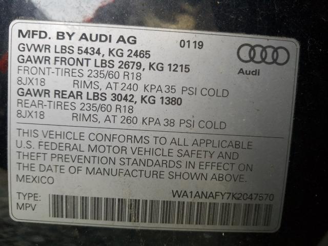 2019 AUDI Q5 PREMIUM WA1ANAFY7K2047570