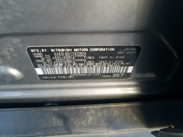 2018 MITSUBISHI OUTLANDER JA4AP3AWXJZ010661