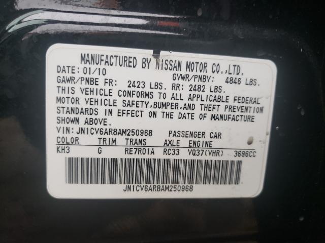 2010 INFINITI G37 JN1CV6AR8AM250968