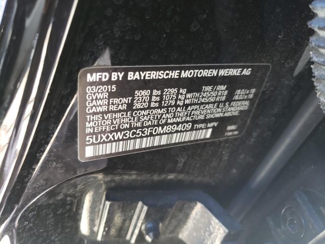 2015 BMW X4 XDRIVE2 5UXXW3C53F0M89409