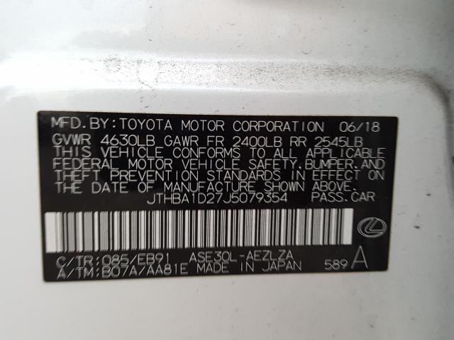 2018 LEXUS IS 300 JTHBA1D27J5079354
