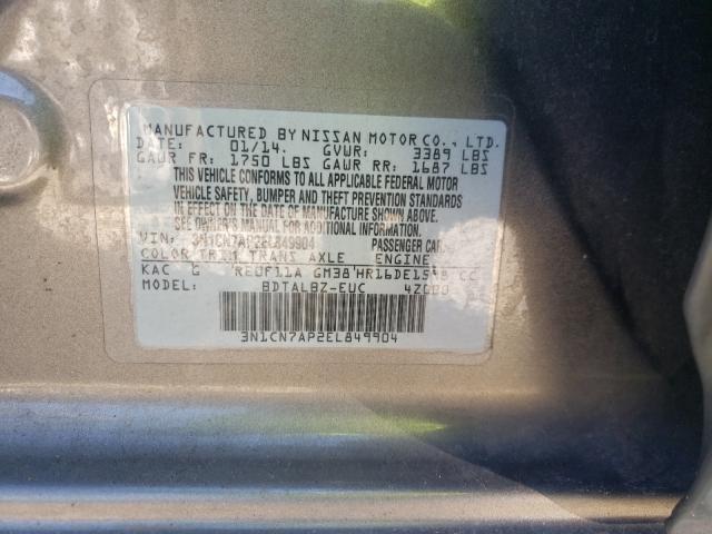 2014 NISSAN VERSA 3N1CN7AP2EL849904