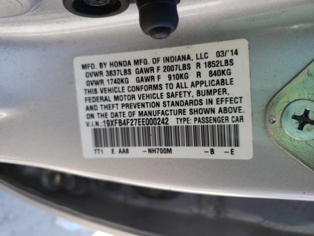 2014 HONDA CIVIC HYBR 19XFB4F27EE000242
