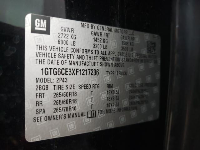2015 GMC CANYON SLT 1GTG6CE3XF1217236
