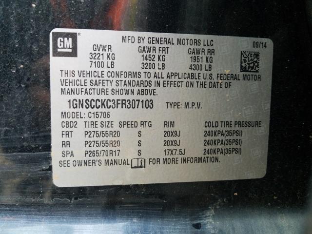 2015 CHEVROLET TAHOE C150 1GNSCCKC3FR307103