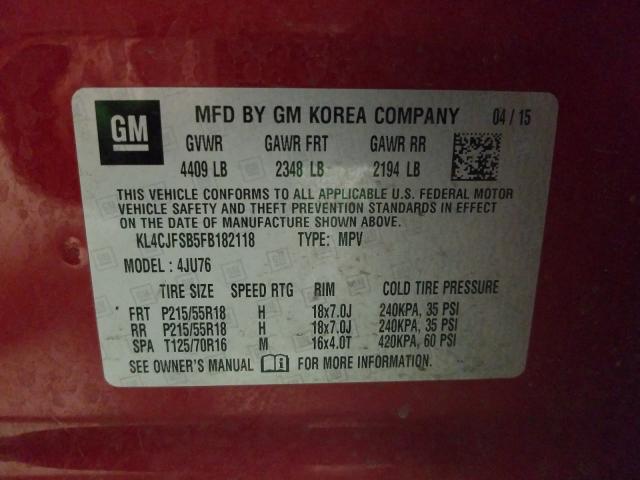 2015 BUICK ENCORE CON KL4CJFSB5FB182118