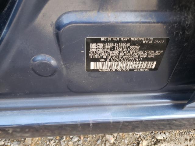 2012 SUBARU IMPREZA PR JF1GPAC62CH221871