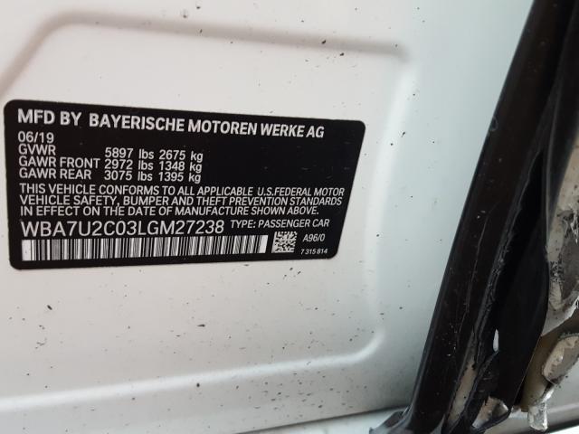 2020 BMW 750 XI WBA7U2C03LGM27238